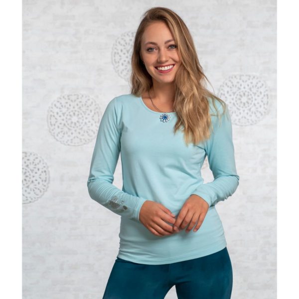 Spirit of OM, Langarm-Shirt Bambus, Blue-Breeze 1