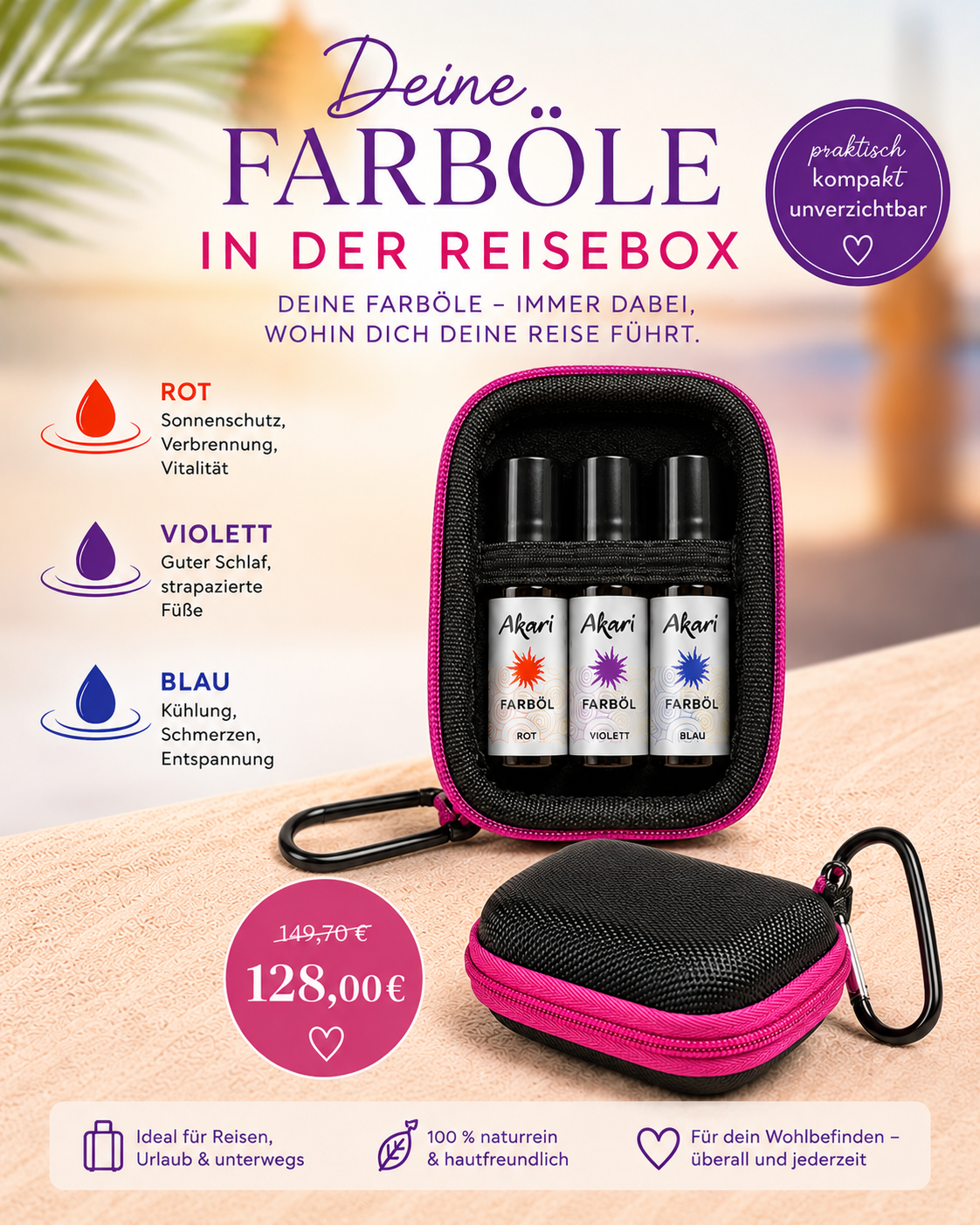 Farböl-Reisebox – 3 Farböle für unterwegs
