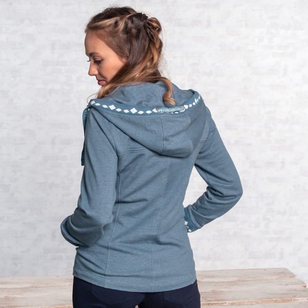Spirit of OM, Damen Sweatjacke jeansblau 3