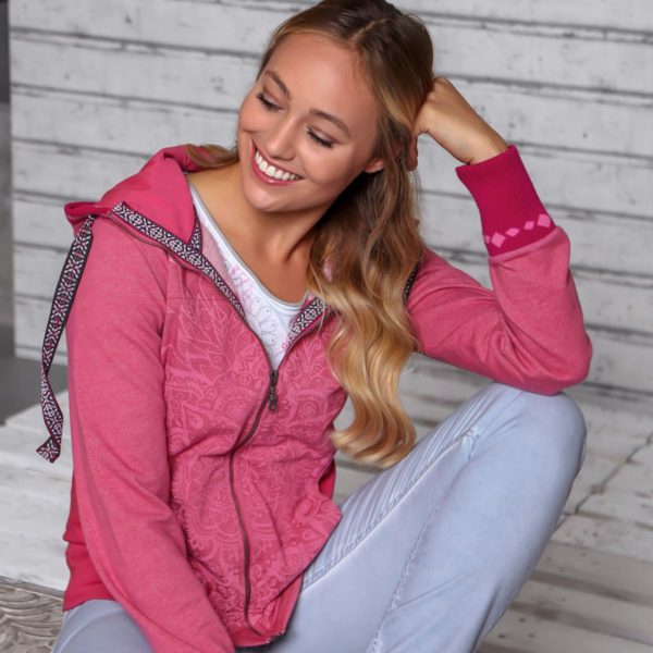 Sweatjacke, pink-orchidee 1