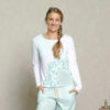 Spirit of OM, Pyjama-Longsleeve Shirt weiß/mint 2