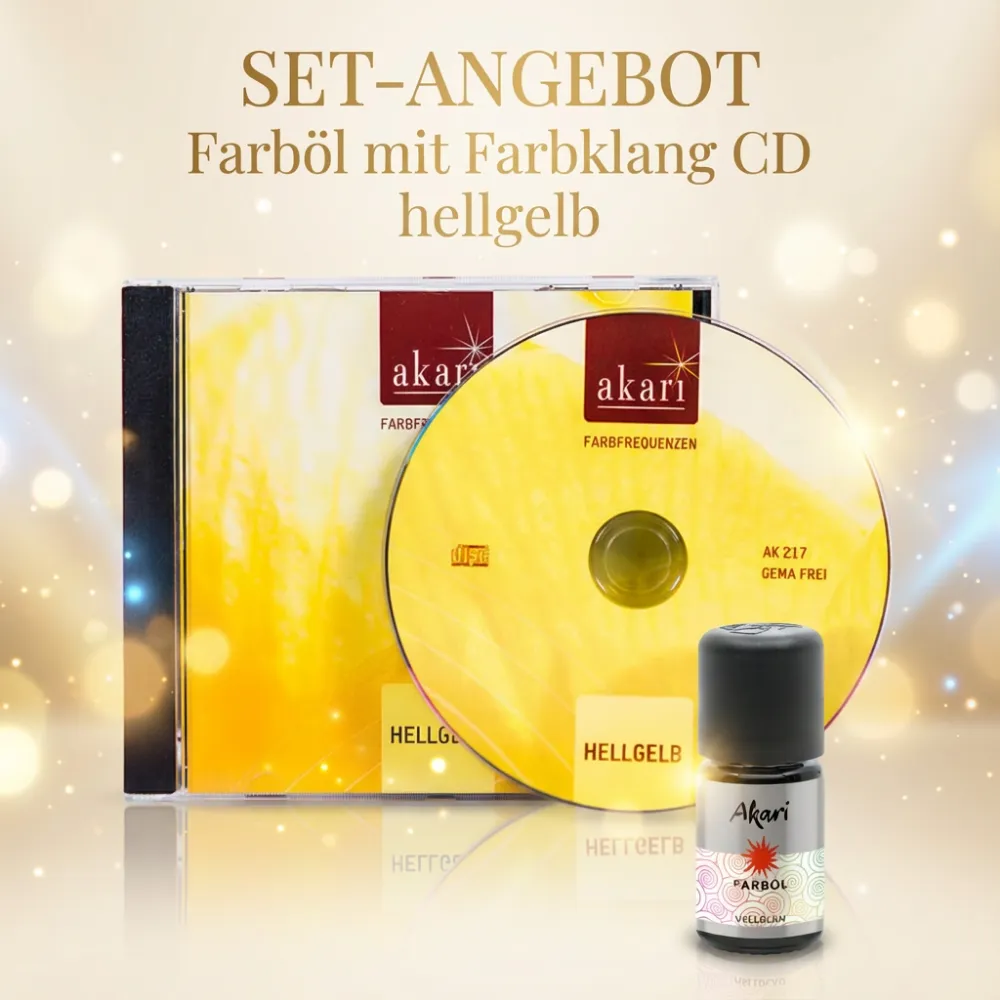 Akari Farbklang CD und Farböl hellgelb Farbtherapie