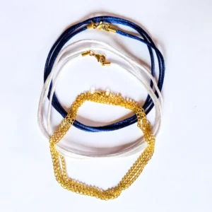 Ersatz Seidenband/Metallkette für Vitalmedaillon Metall mit goldenem Karabinerverschluss