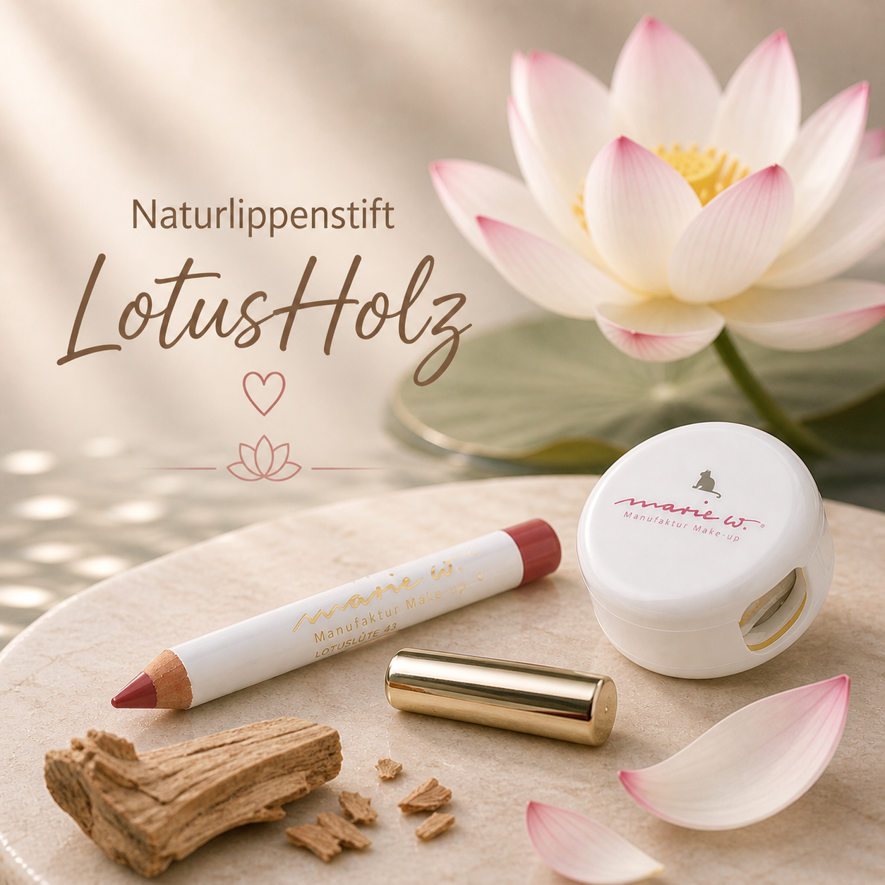 Naturlippenstift LotusHolz & Anspitzer im Set