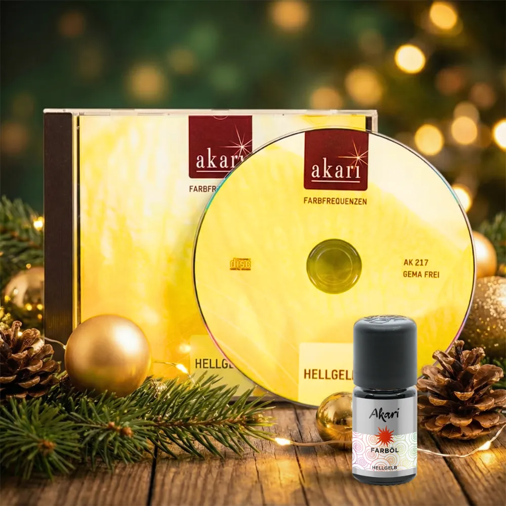Akari Farbklang CD und Farböl hellgelb Farbtherapie