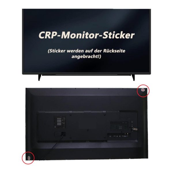 CRP Monitor Sticker am Fernseher