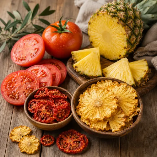 obst und gemüse gedürrt